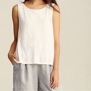Eileen Fisher 100% Organic Linen White Tank Top M